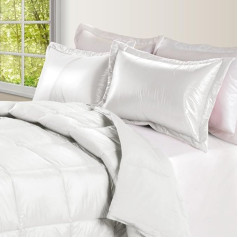 PUFF High Loft Down Indoor/Outdoor Water Resistant Comforter with Extra Strong Nylon Cover, King, White