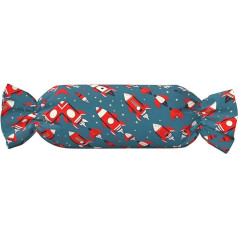 ZhanMg Cartoon Rocket Print Candy-Shaped Cylindrical Pillow - Adjustable Neck Support, Back Cushion, Memory Foam Travel Pillow