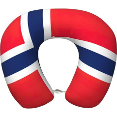 AKDODK Norwegian Flag Print Neck Pillow Travel Pillow Memory Foam Portable Airplane Accessories