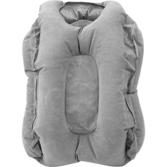 EVTSCAN Inflatable Rest Pillow, Portable Inflatable Travel Pillow, Sleeping Pillow for Aeroplane, Office, Nap, Light Grey