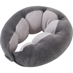 ADSFG Cute Travel Pillow, Neck Support Pillow for Sleeping Pillow, Plane, Car, Office and Home, Grey