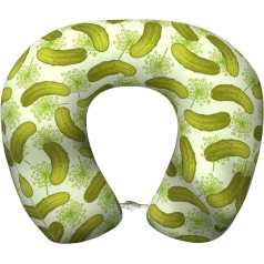 OKFSTY Sushi Dill Pickles Travel Neck Pillow for Airplane Adult Memory Foam Travel Neck Pillow for Airplane Train Home