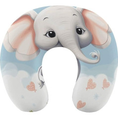 Niedliches Elefanten-Reisekissen, Nackenstütze, Memory-Schaum, U-förmiges Kissen, weich, bequem, Reise-Nackenkissen, Schlafkissen, Reisezubehör für Flugzeug, Auto, Büro