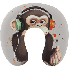 Music Monkey Reisekissen Nackenstütze Memory Foam U-förmiges Kissen Weich Bequem Reise Nackenkissen Schlafruhe Kissen Reisezubehör für Flugzeug Auto Büro