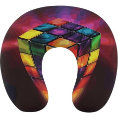 Magic Cube Puzzle Travel Pillow Neck Support Memory Foam U-shaped Pillow Soft Comfortable Travel Neck Pillow Sleeping Rest Pillow Travel Accessories for Airplane Car Office