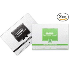 Bamboo Charcoal and Green Tea Oil Blotting Paper, 200 Sheets Premium Quality Face Oil Absorbing Sheets, Top Handy, Portable, Oil Absorbing Tissues for Skin Care or Makeup (Pack of 2)