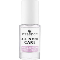 essence cosmetics All in one care base and top coat, multitalent, nail care, transparent, nourishing, natural, without acetone, vegan, microplastic particles free (8 ml)