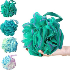 Friendjia 4 Pieces Exfoliating Bath Bomb Bath Sponge Loofah Puffa Puffs Extra Large Shower Puffs Flower (75g)
