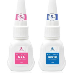 MAGIC ARMOR Nail Glue with Nail Glue Remover for Pressure Nails, Super Strong Nail Glue Gel for Artificial Nails, Nail Tips, Professional, Long-Lasting, No Need for UV Lamp Curing