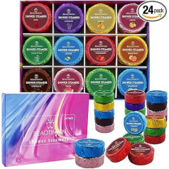 Pack of 24 Shower Steamer Aromatherapy Shower Tablets, Stress Relief and Luxury Self-Care, Vegan Organic Shower Bomb Set, Pampering Birthday Relaxing Gifts Gift Baskets for Women Mum Ladies Teen