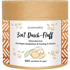 Puremetics 3-in-1 Shower Fluff, Mandarin with Sugar Scrub, LE, 250 g