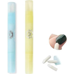 2 x Nail Art Removal Pens with Cotton Heads Manicure Corrector Pen DIY Pens Nail Polish Correction Pen 6 Interchangeable Replacement Tips for Manicure Nail