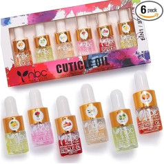 nbc BeautiLab Cuticle Oil, 6-Piece Cuticle Oil Set with Flowers Cuticle Oil Nails with Vitamin E for Repairing Cuticles Overnight Cuticle Softener Nail Strengthener (6 Pieces Nail Cuticle Oil Set)