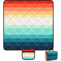 Picnic Blanket Waterproof Sand-Free 200 x 200 cm Washable Beach Blanket Waterproof for 4-6 People with Carry Handle, Lightweight and Portable Beach Mat, Picnic Blanket for Beach, Camping, Garden,