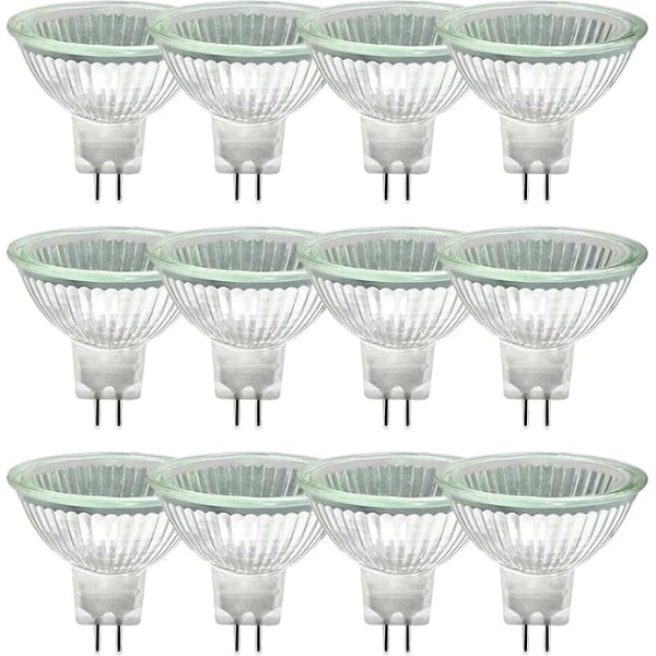 WinDerMo MR16 Halogen Bulbs, Halogen 12V 20W 12P, GU5.3 Halogen Bulbs Dimmable Pack of 8, MR16 Halogen Spotlight 2700K Warm White, 280LM Halogen Reflector Ceiling Bulbs