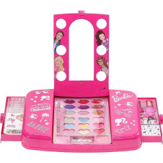 Townley Girl Barbie Beauty Vanity Illuminated Mirror Set | Includes Lip Gloss, Eyeshadow, Brush, Nail Polish, Accessories and More! Ages 3+ | Perfect for Parties, Sleepovers and Makeovers