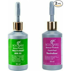 BIOCOSMETICS Fruit Acid Scrub 50% AHA - Post Peel Neutralizer - Set, Multifruit - Lactic Acid, Glycolic Acid, Citric Acid, Malic Acid, Tartaric Acid - Treatment Against Grey Skin, Scars, Wrinkles