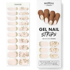 MOYOU LONDON Semi-cured UV Gel Strips - Pack of 20 - Gel Nail Foils UV Hardening for Salon Quality Manicure - No Pain No Champaine