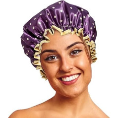 Bodylife 27cm Polka Dot Mulberry Gold Bath and Shower Cap