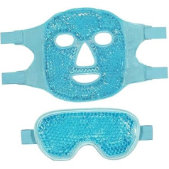 MUSISALY 1 Set Face Mask for Women Eye Mask Cooling Compress Mask Full Gel Cooling Mask Ice Anti Swelling Debloat for Eyes Cooling Face Mask Elastic Rope Sky Blue
