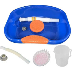 T TOOYFUL Plastic Bed Shampoo Wash Basin Hair Wash Bath with Hose Round Edge with Brush Cup