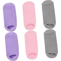 IWOWHERO 3 Pairs Foot Gel Socks Massage Spa Socks Use Heel Spa Socks Thermal Socks Scincare Women's Socks Moisturising Gel Socks Vegetable Gel