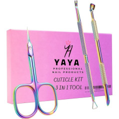 Yaya Cuticle Scissors with Cuticle Pusher (3 in 1)