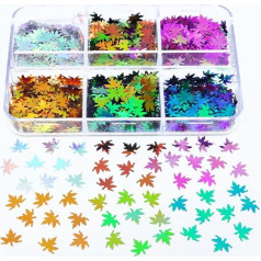 Double Layer Glitter Drill Nail Art Manicure Tools Professional Jewellery Recycling Box Storage Portable Container White DIY Maple Leaf-106