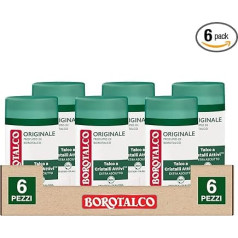 6 x Borotalco Deodorant Stick Original with Sweat-Absorbing Microtalcum Alcohol Effective 48h - 6 Deodorants of 40 ml Each