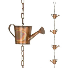 Wisyurt Steel Leaf Rain Chain, Garden Gift for Mum, Gutters, Rain Catcher for Downpipe with Adapter, Thick Flower Cup A