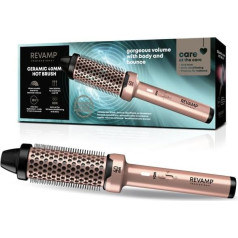 REVAMP Ceramic Hot Brush Styler - 40 mm Curling Brush, Curling Iron Ceramic for Curls and Waves - Ion Technology Styling Brush, Quick Heating up to 180°C, Progloss Oils, Thermal Brush