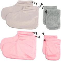FOMIYES Pack of 8 Hot Wax Hand Cover Spa Tan Mitt Wax Bath Hand Paraffin Bath for Hands and Feet Tanning Glove Bath Foot Liner Hand Spa Miss Towel Hyperthermia Flannel