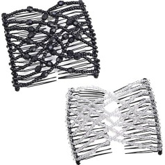 2 x Stretch Hair Clips with Beads, Double Comb, Vintage Hair Clips, Magic Hair Combs, DIY Hair Accessories for Women