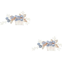 Beavorty Pack of 2 Girls Rhinestone Clips French Pin Comb and Hair Fashion Decoration Women's Slide Retro Wedding Banquet Accessories Decor Girls Side Flower For Party Accessories Combs