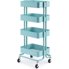 AUNEVN Movable Carts, Kitchen Storage Sack Trucks, Beauty Trolley 4 Tiers, Spa Storage Trolley Made of Carbon Steel, Multi-Purpose Hairdressing Maintenance Trolley