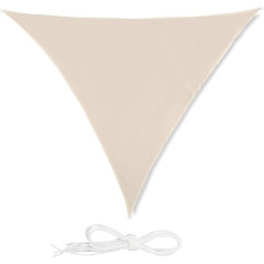 Relaxdays Triangle, Water-Repellent, UV-Resistant, with Tension Ropes, Patio, Balcony, Garden, 3 x 3 x 3 m, Beige