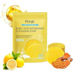Turmeric Cleansing Pads, Kojic Acid and Turmeric Cleansing Pads, Turmeric Compressed Facial Sponges, Pads for Cleansing Exfoliating Deep Clean, Balance Skin Oil and Water, Gentle & Non-Irritating
