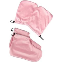 FRCOLOR 2 Pairs Paraffin Bath Liner Terry Cloth Paraffin Wax Glove Ankle Boots Wax Care Insulated Mittens Paraffin Wax Thermal Glove Cosy Liner for Hand or