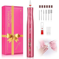 YBLNTEK Electric Nail Drill, Wireless Nail Drill Set, Professional Manicure Pedicure for Acrylic Gel Nails, 30000 RPM Portable Nail File with LED Light