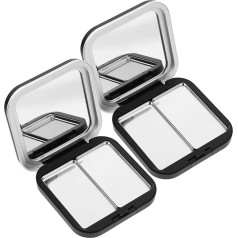 LALAFINA 2 Pieces Empty Magnetic Eyeshadow Palette Small Makeup Palette Lipstick Compact Containers Cosmetic Pattern Storage Container