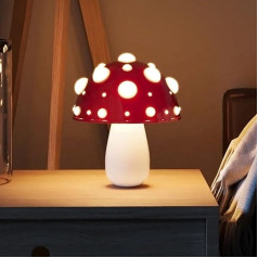 LOGT Mushroom Table Lamp LED Wireless Battery Mushroom Lamp Touch Dimmable Bedside Lamp Decorative Mushroom Table Lamp Warm White Children's Room Lamp Decorative Night Light for Living Room Bedroom