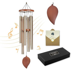 YITGOG Wind Chimes 23-33cm Aluminum Tubes Wind Chimes for Garden Yard Home Outdoor Indoor Memorial Wind Chimes Hanging Ornaments (Gold-32)