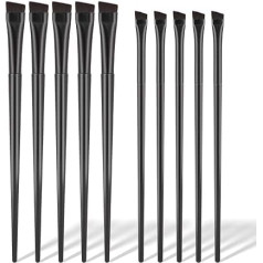 10 Pcs Angled Eyebrow Eyeliner Brush Set, Flat Eyebrow Brush Applicator, Fine Angled Eyebrow Tint Brush, Ultra Thin Angled Eyeliner Eyeshadow Eyebrow Makeup Brush Applicator