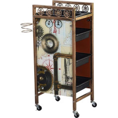 YGCBL Multifunktionaler Aufbewahrungswagen, Service-Utility-Wagen Retro-Salon-Schönheitswagen, Friseursalon-Zubehör Nutzfahrzeug Mit Föngestell/Ablage, Spa Make-Up-Lagerwagen Für Nutzfahrzeuge Hand