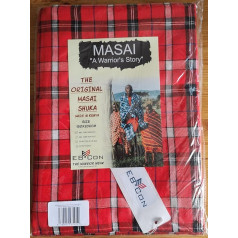 EB-CON African Maasai Masai Shuka Blanket Fabric Cum Picnic Mat/Bedspread (Red)