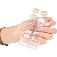 Halbgehärtete Gel Nagelaufkleber/LED Lampe Erforderlich 16 Gel Nagellack Wraps Modisches Gel Nagelkunstaufkleber Für Frauen