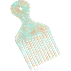 Haarspieße für lockiges Haar, Afro-Haarkamm, breiter Zahnkamm, Haarstyling-Werkzeug, Afro-Picker für Damen und Herren, 12,1 cm, Entwirrungskamm, Hellgrün