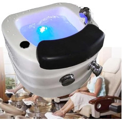 MBCEYLSTUB Semi-circular foot bath, massage foot bath, colour light foot bath, heated foot bath, hot and cold setting, pedicure bowl, nail bath