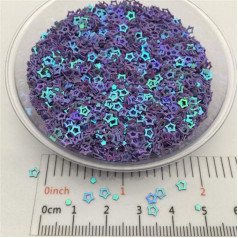 ALENAOO 3 mm Hollow Star S Shape PVC Loose Sequins Glitter Sequins for Nail Art Manicure Wedding Confetti Accessories for Ornament/Cr, Purple, 150 g