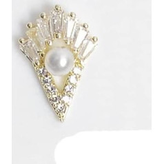 Pieces Japanese Manicure Zircon Pearl Necklace Flower Chain Real Gold Colour Retention Plating-G 1752